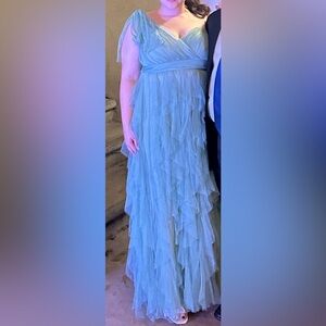 sage/green mesh one shoulder wedding guest dress